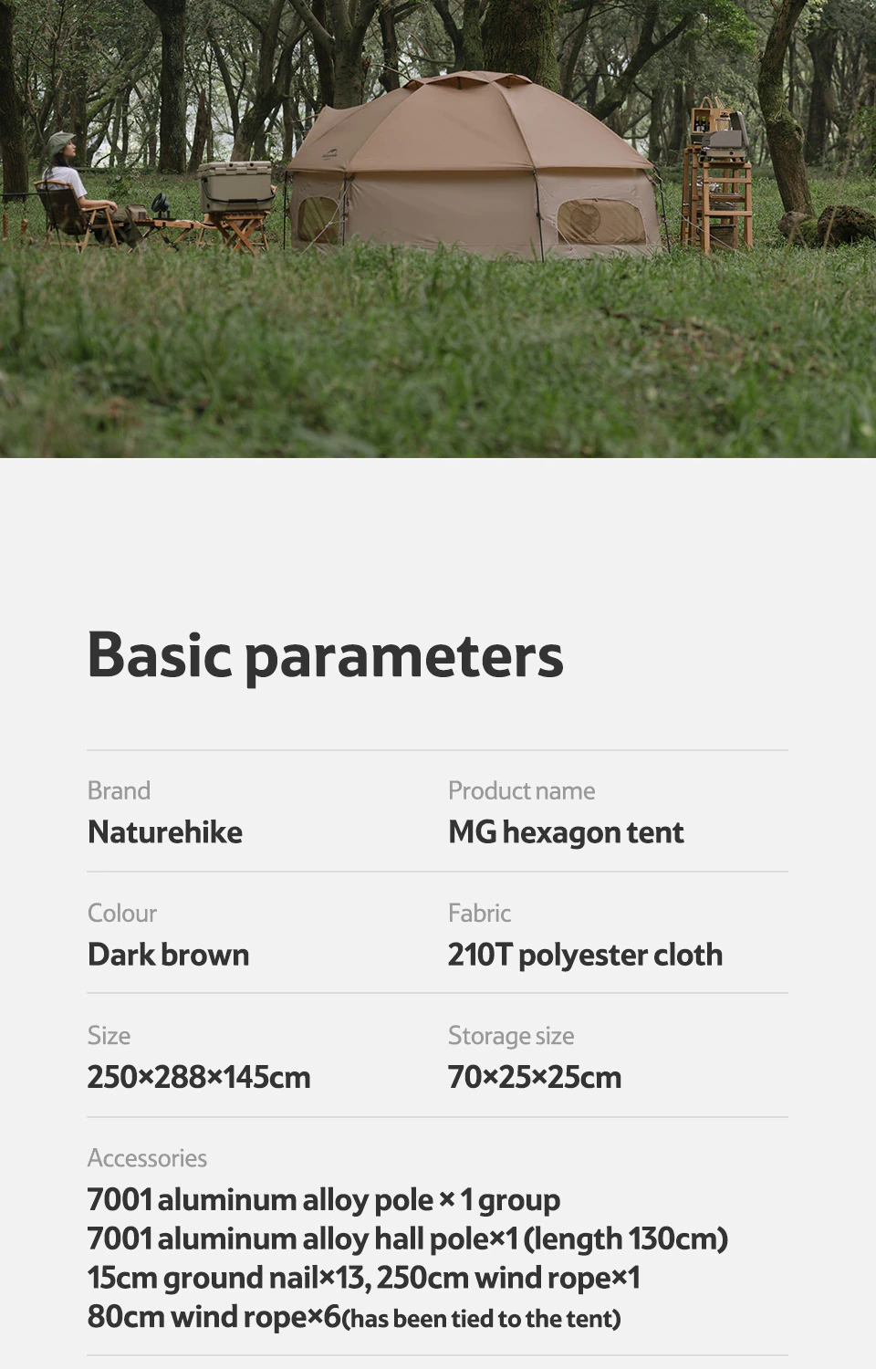 Cheap Goat Tents  Hexagonal Outdoor Tent One piece Bracket One Door Three Windows 3 4 Persons Outdoor Camping Waterproof Tent NH21ZP001   